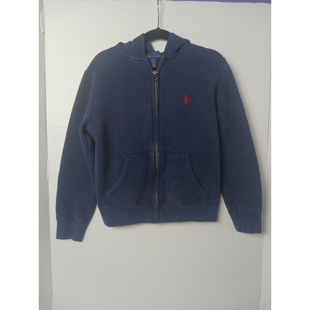 Polo Ralph Lauren Youth Sz. 8 Navy 2pc Full Zip Fleece Hoodie Jogger Set